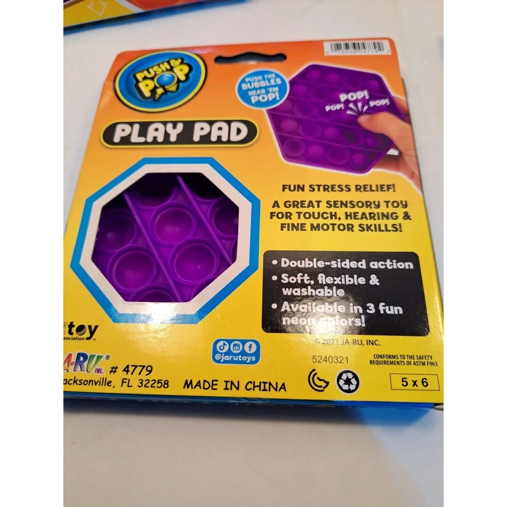 Pop It Never Ending Bubble Popping Game - Orange & Purple Yellow Lot of 4